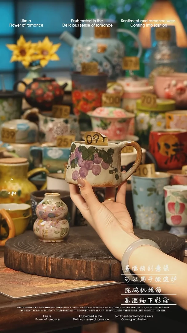 陶瓷091景德镇高温釉下彩手工手绘款式