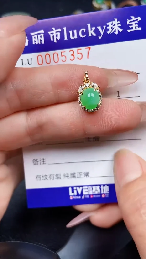 翡翠银S925镶嵌颈饰5357