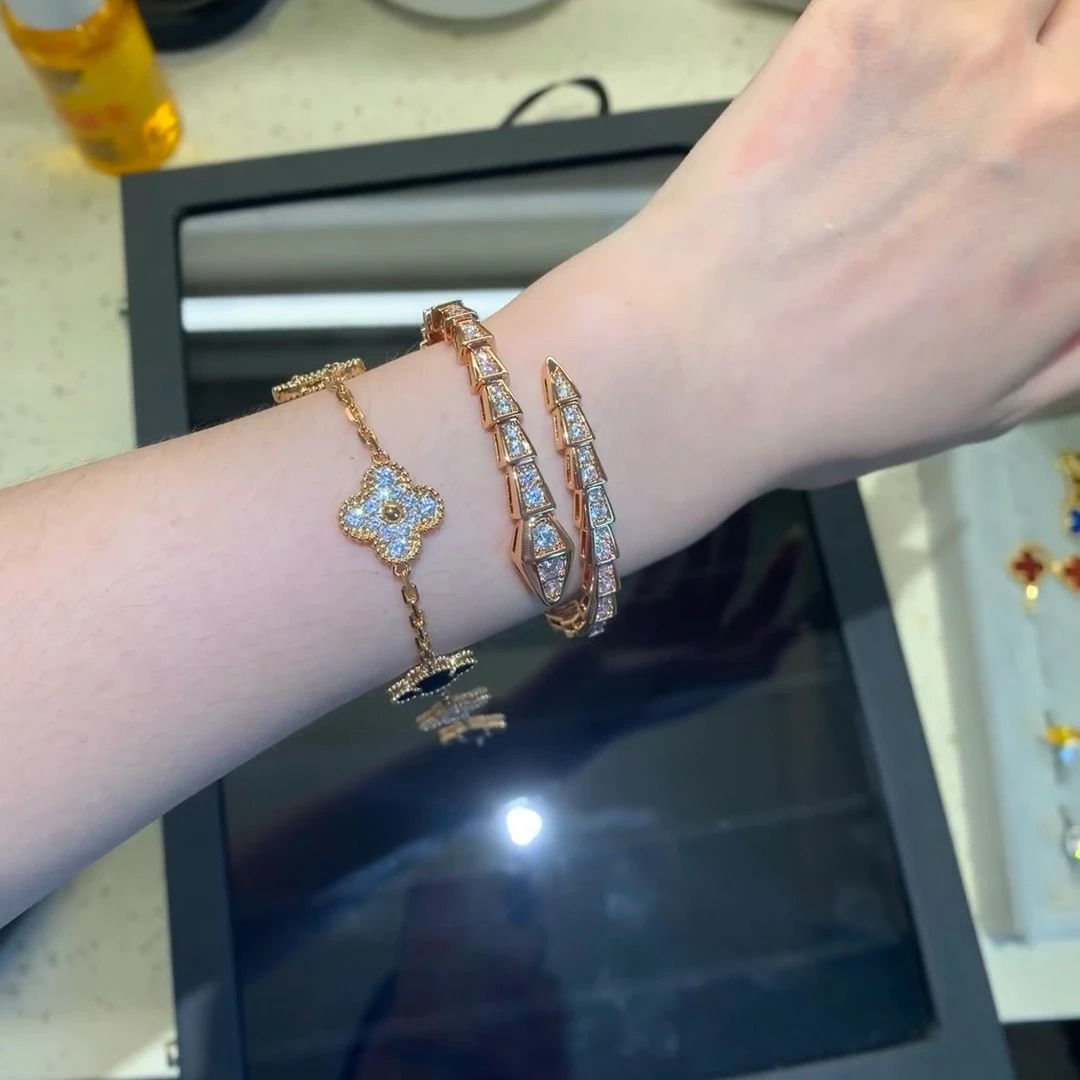 手镯 #沐南专享#002 灵蛇百搭手镯满钻不掉色轻奢情侣款