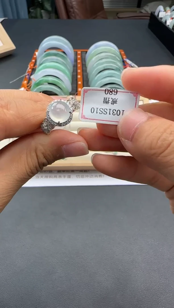 银S925镶嵌戒指翡翠1031SS10