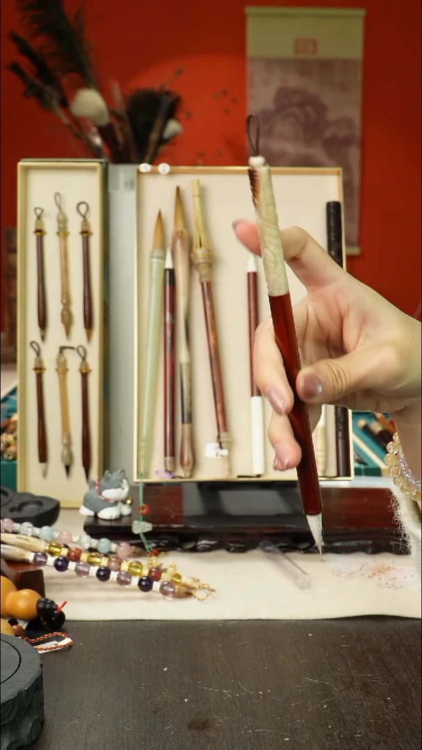 71号孤品高货毛笔链接 清水试笔 蘸墨不退