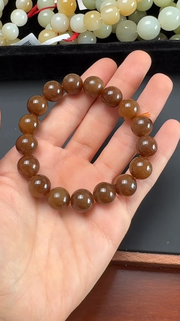 手串未镶嵌和田玉红糖玉手串（卡12）