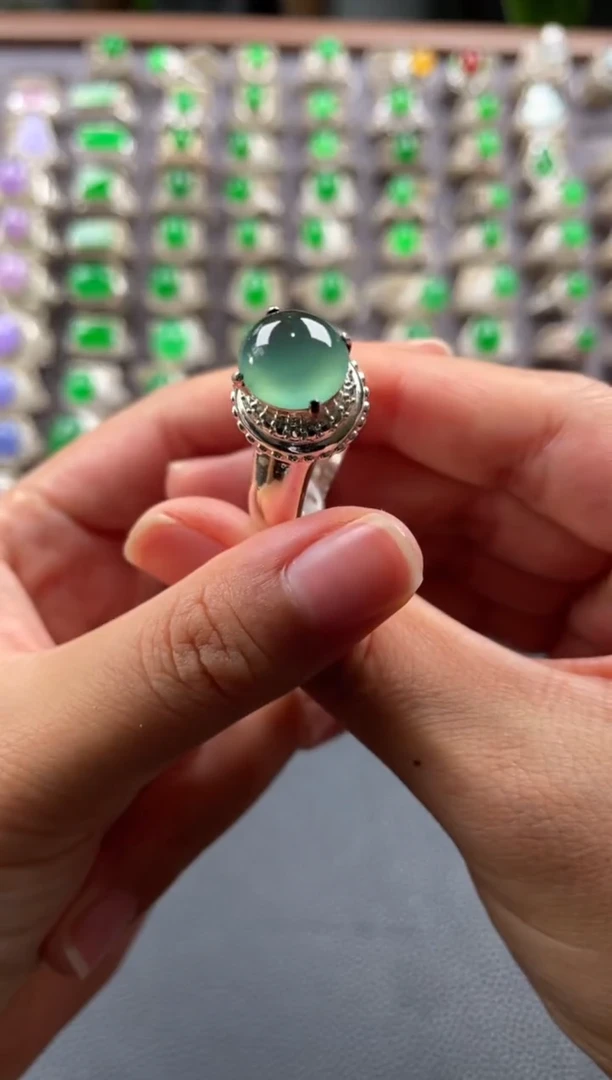未镶嵌定制翡翠天然A货翡翠戒面 11.30