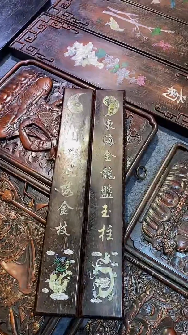 木紫檀雕刻一物一拍