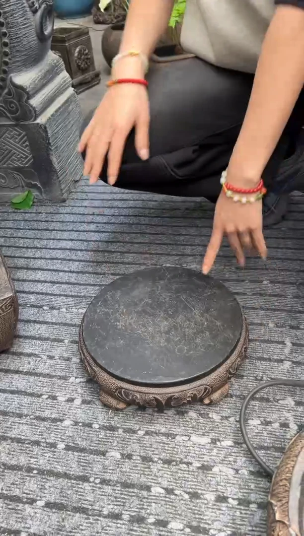 陶土【火山泥】素面万寿藤圆大底座