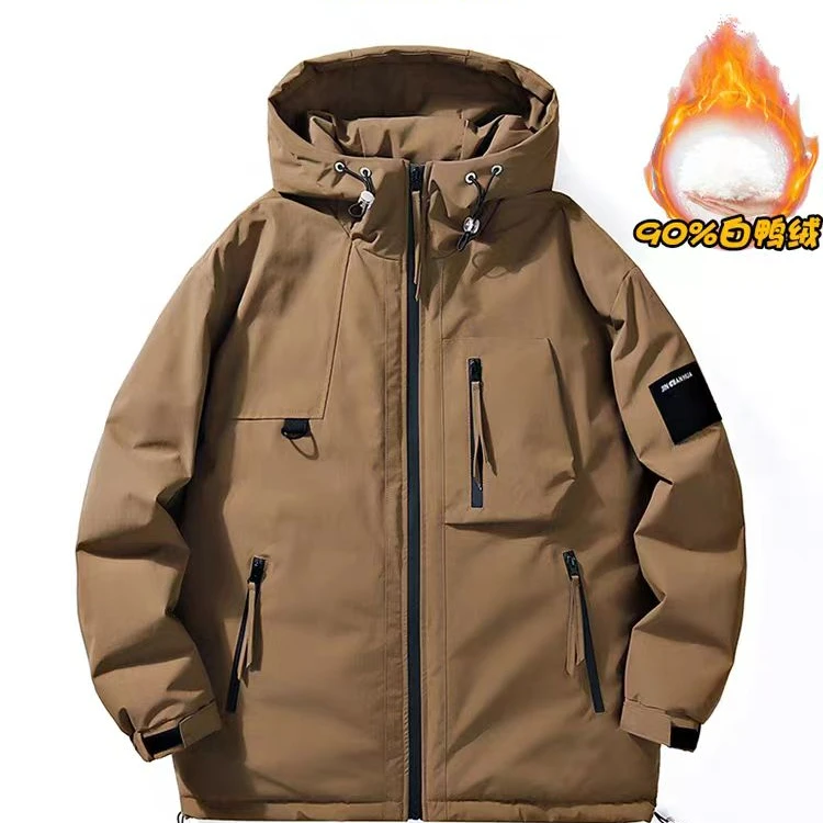 保暖防寒运动小剪刀白鸭绒羽绒服男