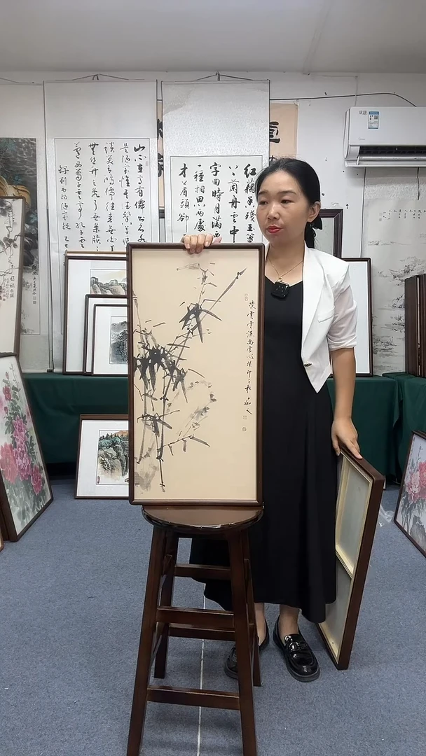 国画35*68实木画框京东包邮手绘