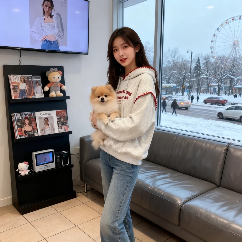 大码300斤小众字母刺绣连帽卫衣男女2025款秋冬加厚加绒情侣上衣