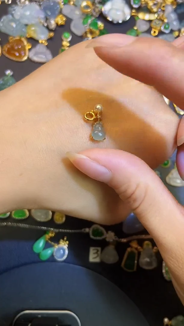 翡翠银S925镶嵌吊坠(不含链)天然A货翡翠
