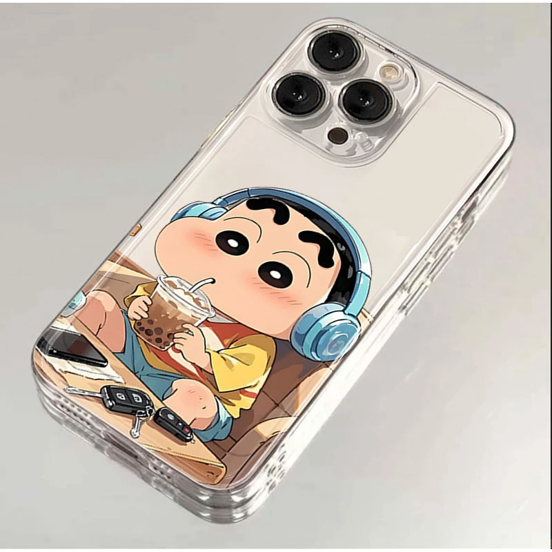 奶茶小新适用iphone16/15promax手机壳苹果13/12透明14卡通11XR
