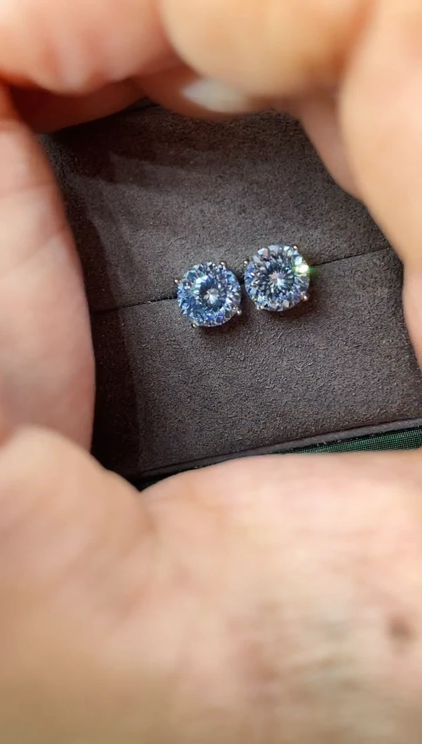 海蓝宝石耳坠银S925镶嵌......