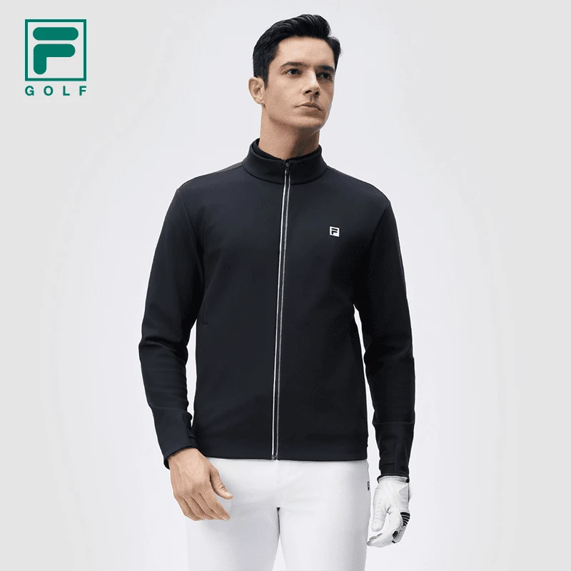 Fila/斐乐男士冬季加绒外套舒适简约高尔夫商务立领A11M445501F