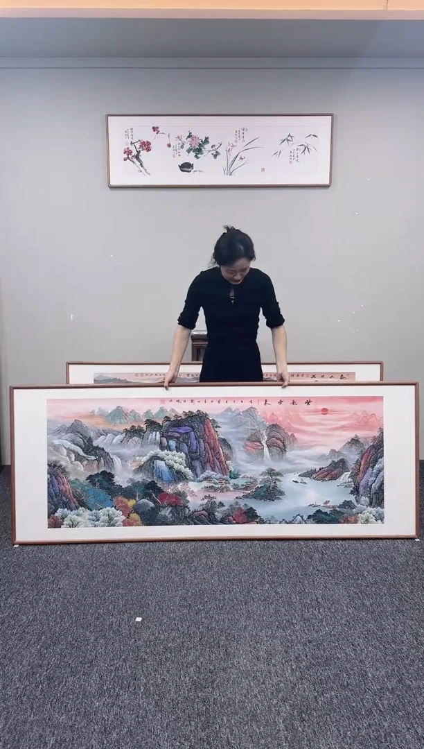 国画紫气东来210*80手绘作品