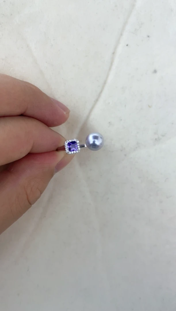 【闪购商品】海水珍珠戒指银S925镶嵌戒指