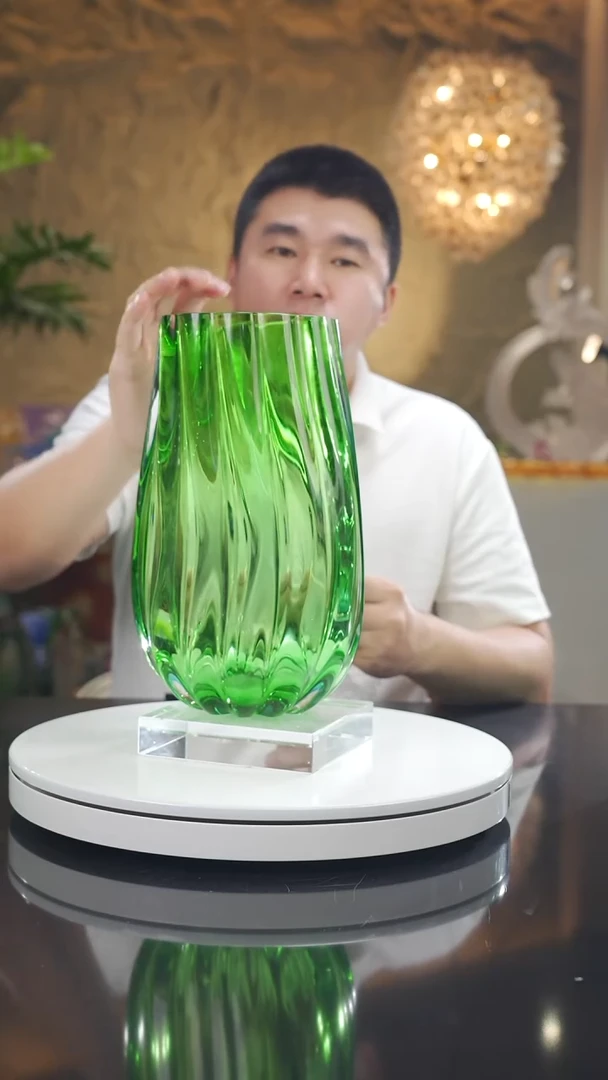 琉璃手工艺品福利绿色花瓶