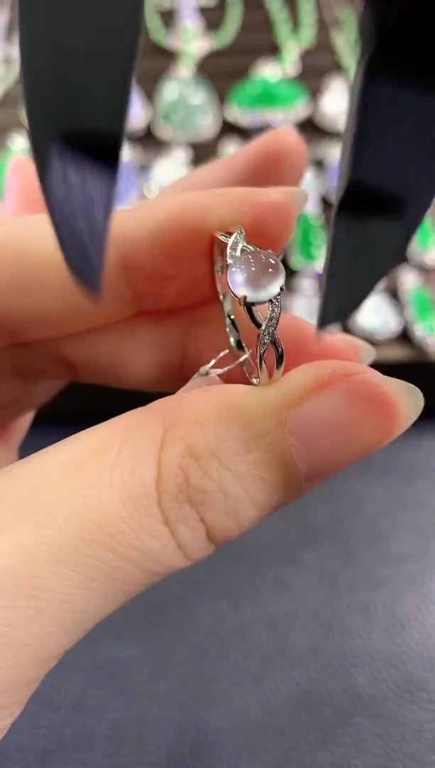 18K金镶嵌戒指翡翠g38 多样性一件发货