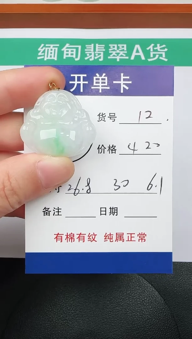 吊坠(赠链)未镶嵌翡翠12