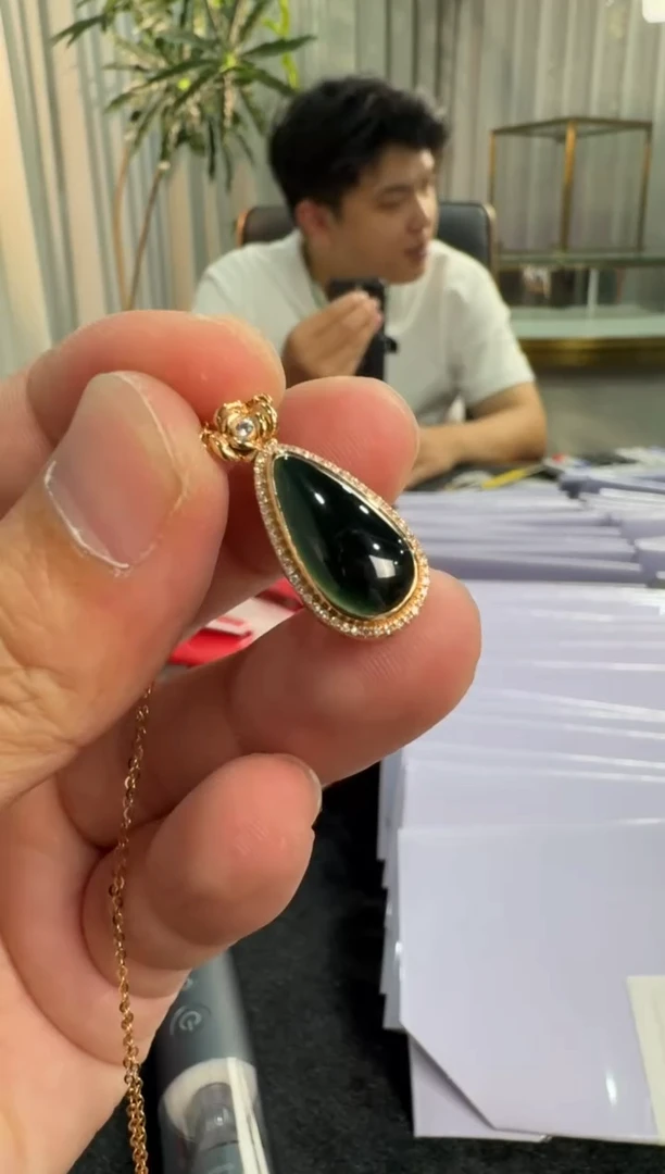 18K金镶嵌定制翡翠YZ-毛货不退不换