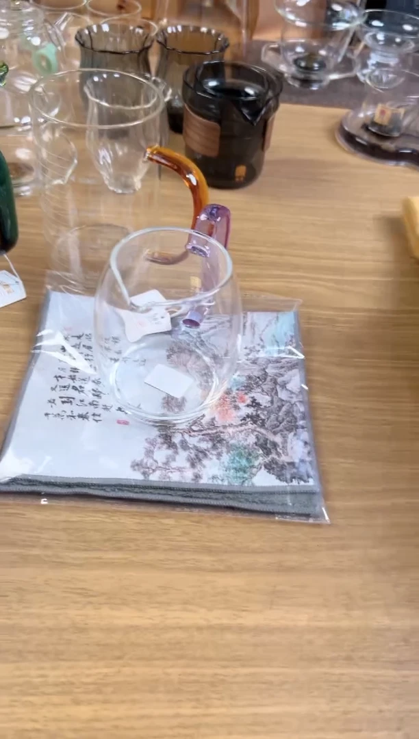 福容星韵公道杯浅紫色送茶巾一份