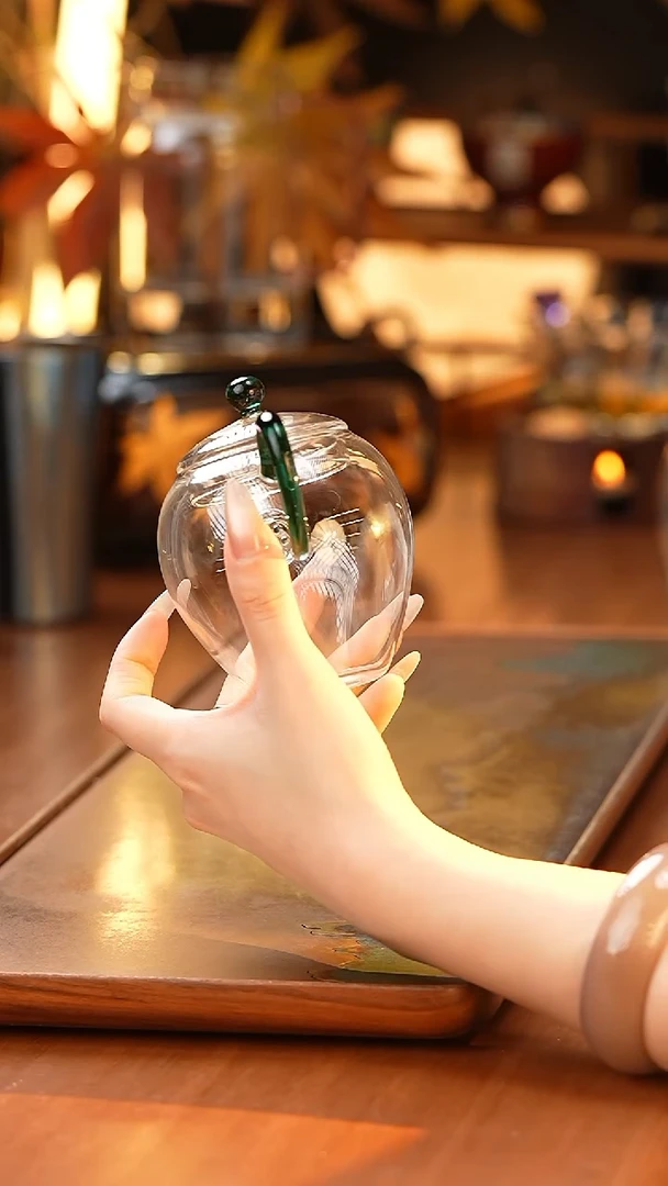 禾器/晶彩文巧壶/墨绿色