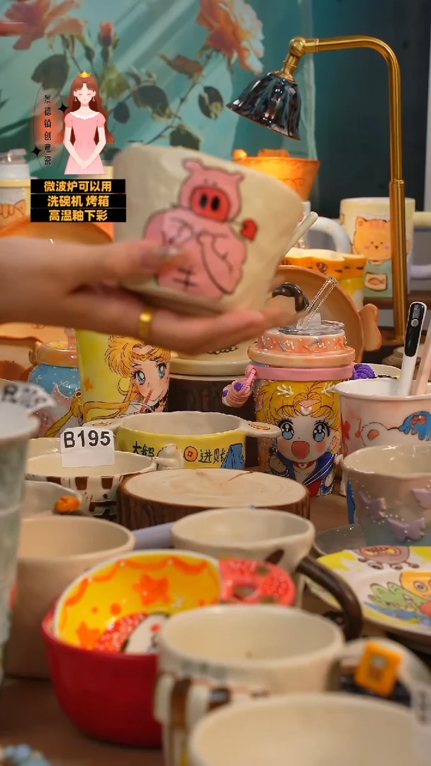 摆件我**觉景德镇纯手工手绘C43