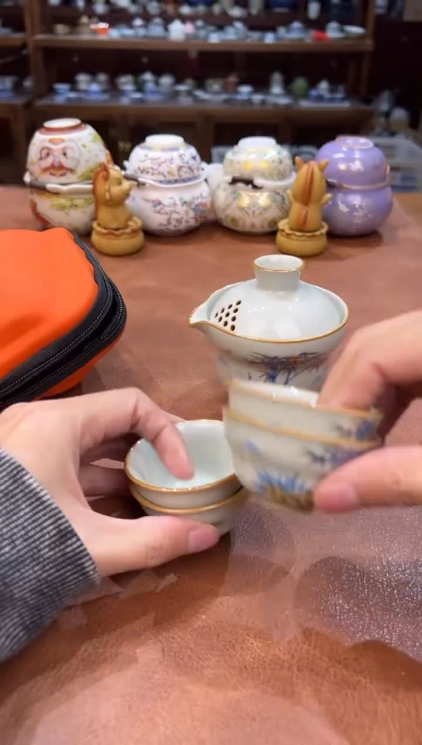 真的很便宜会开片的旅行茶具