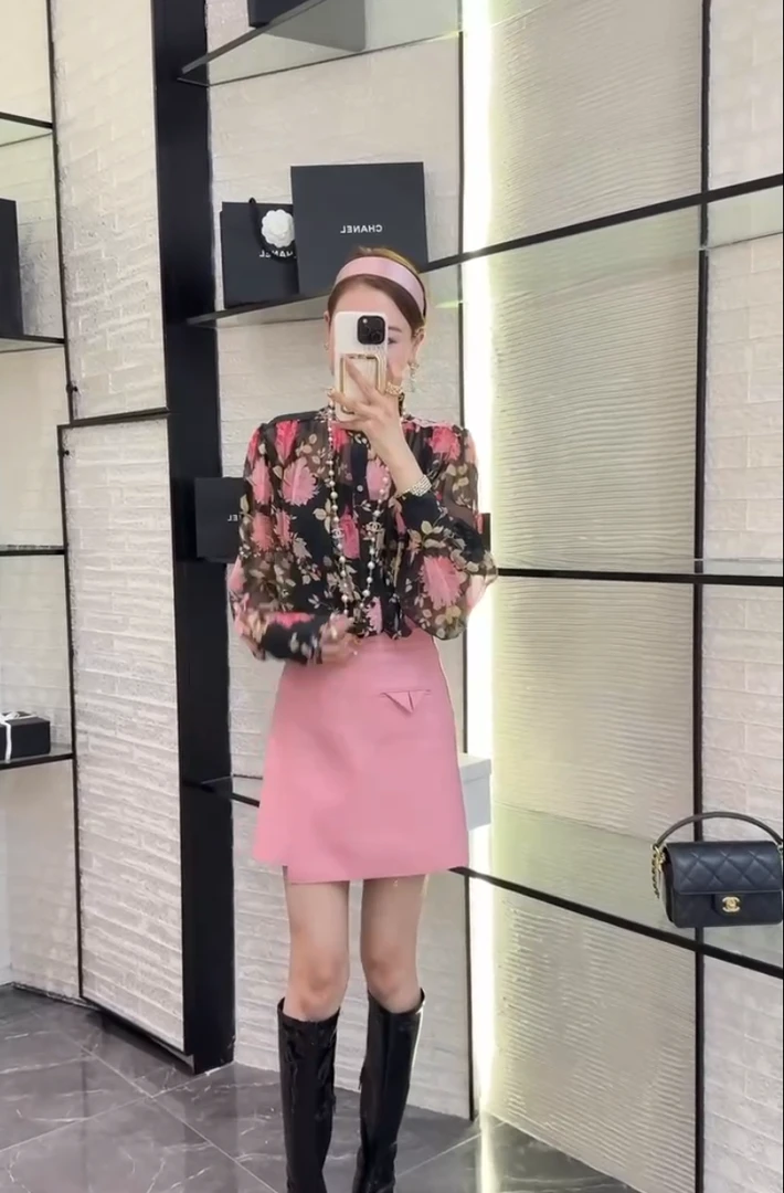 清清清【25139】2025真丝衬衫女春季新款长袖桑蚕丝上衣