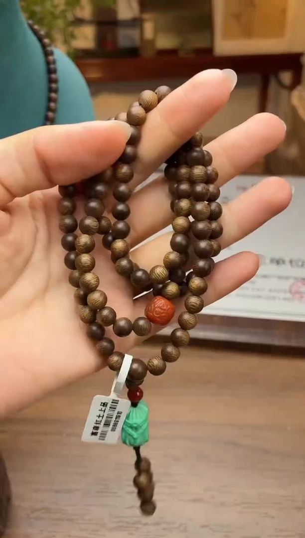 沉香手串沉香【非遗】富森红土上品06*108沉水设计