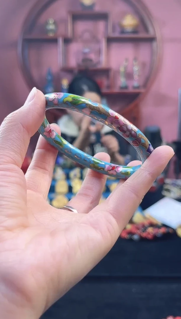 非遗 景泰蓝 公主镯 天蓝 60-64