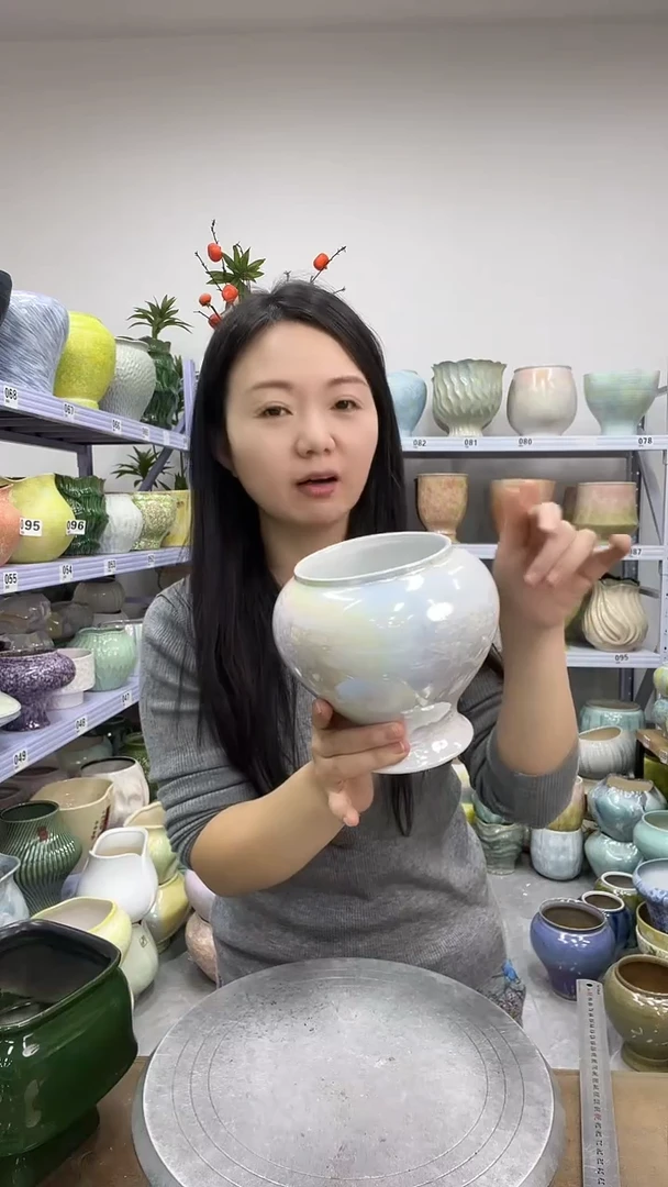 12.5陶瓷花盆直播链接高.   15   口    10