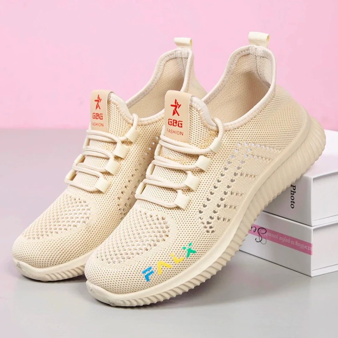 2025年新款运动鞋女飞织网新款布鞋镂空网鞋女夏季透气网面跑步鞋