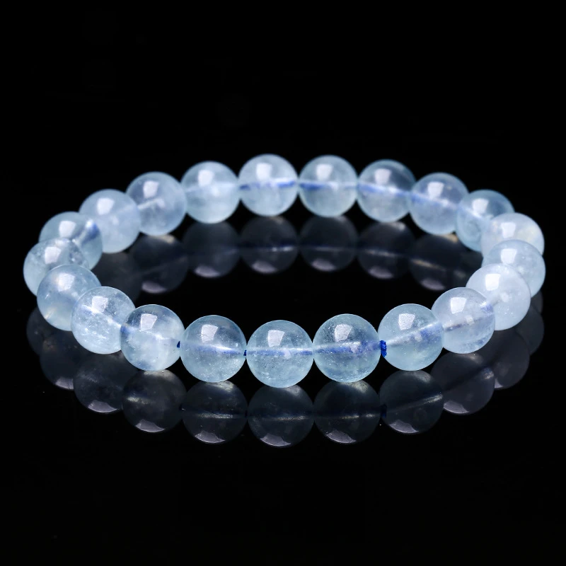 【海蓝宝】天然魔鬼蓝海蓝宝手链 素圈时尚女款天然水晶手串