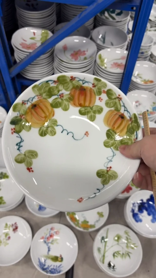 景德镇手绘釉中彩（食品级）圆深盘