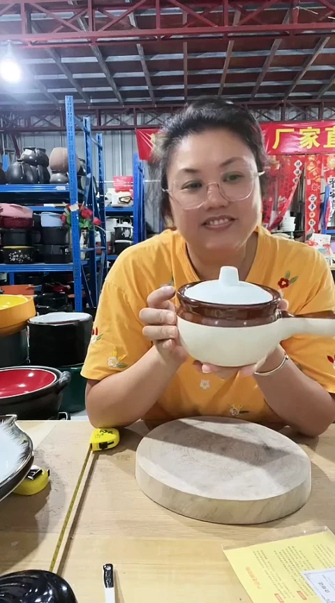 瑕疵粗陶手把碗不能明火