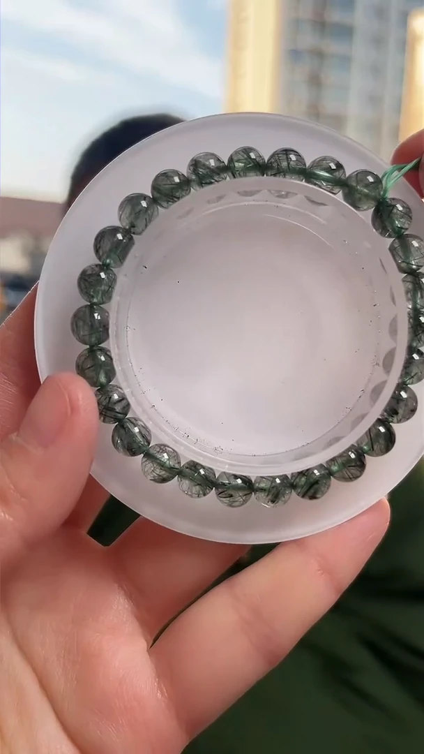 【闪购商品】发晶手链未镶嵌天然绿发晶手串多样性发一7mm