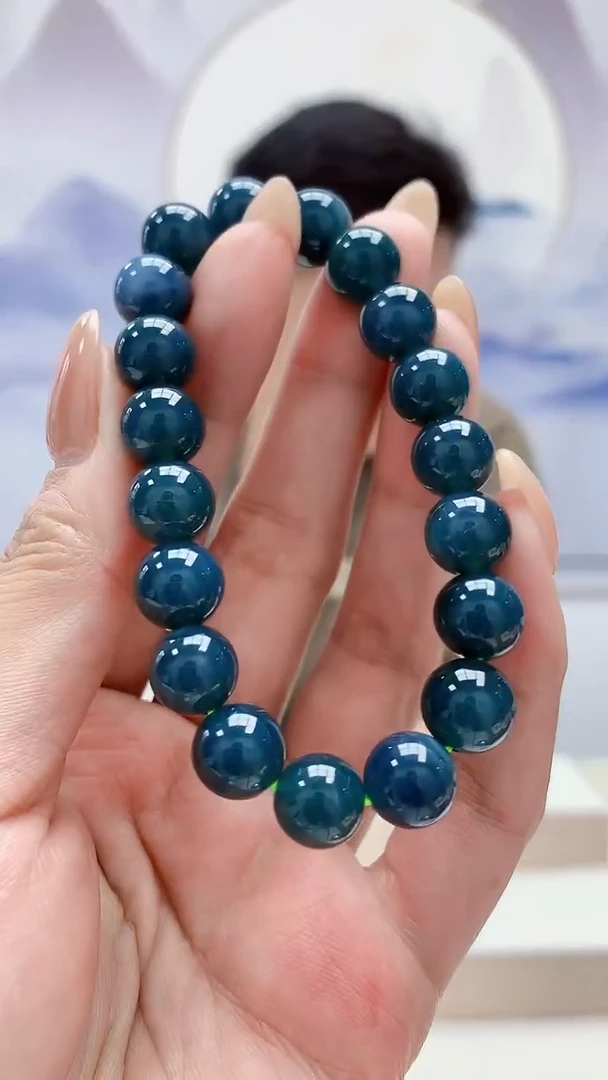 未镶嵌定制翡翠4917MM-毛货手串40