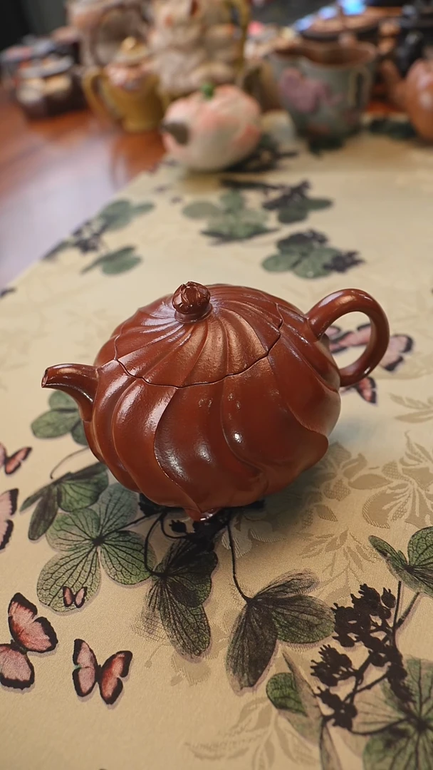 茶壶紫砂杨菲 大红袍风卷葵