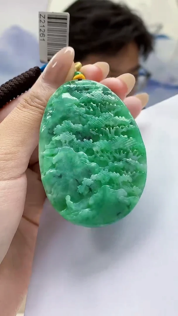 未镶嵌定制翡翠4688MM-毛货挂件119