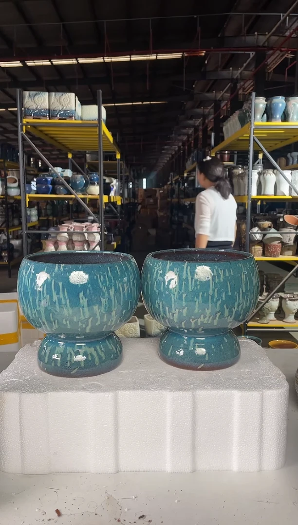 宜兴紫砂粗陶花盆盆19*20