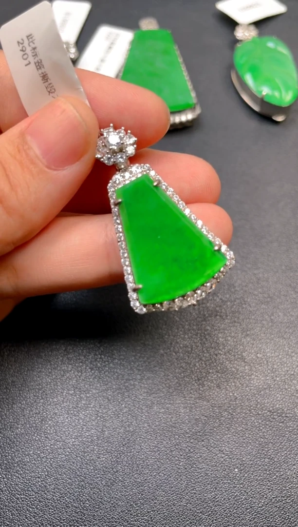 吊坠(不含链)银S925镶嵌翡翠dz1