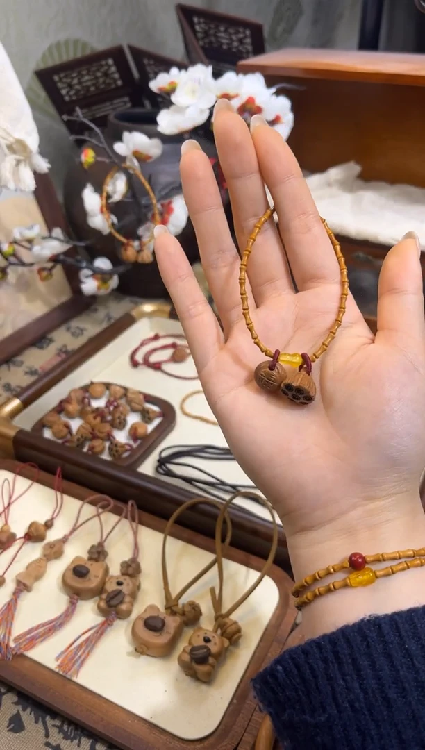 手串桃核【桃缘行】竹节「葫芦福气莲莲」桃核辟、挡、驱、护 备注手围