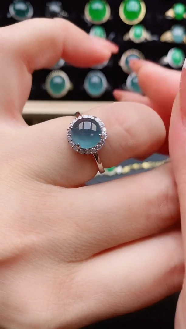 【闪购商品】翡翠戒指银S925镶嵌12121