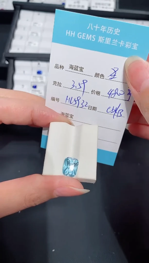 海蓝宝石耳坠未镶嵌3.59ct HL5932 CG/S