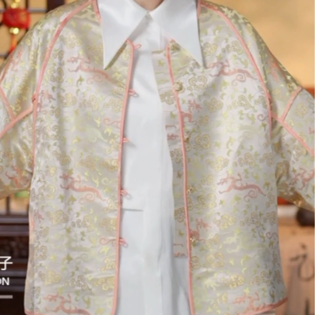芹 新中式风桑蚕丝 夔龙纹宋锦外套 188245