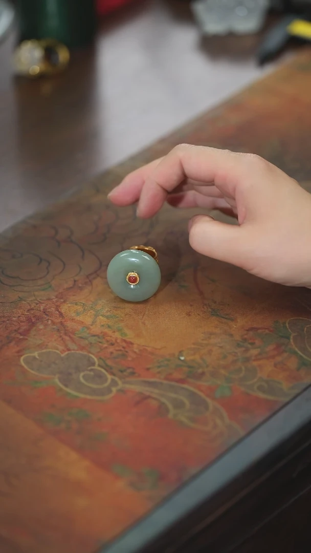 【闪购商品】和田玉戒指银S925镶嵌且末蓝戒指