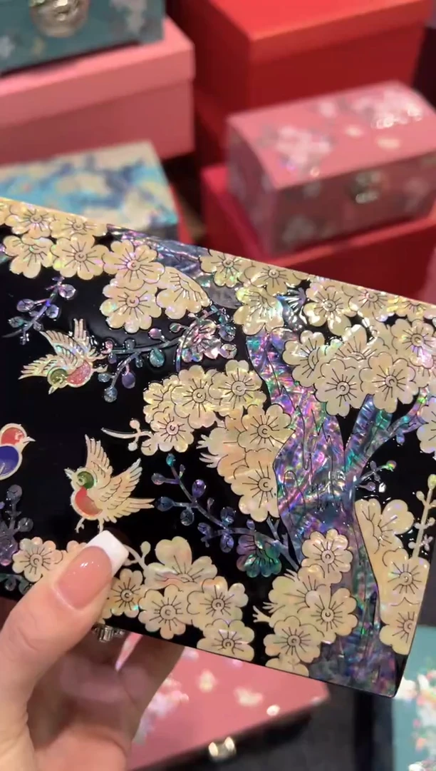 【闪购商品】微瑕不退换按扣绒布.弘贝雅螺钿漆器文化馆