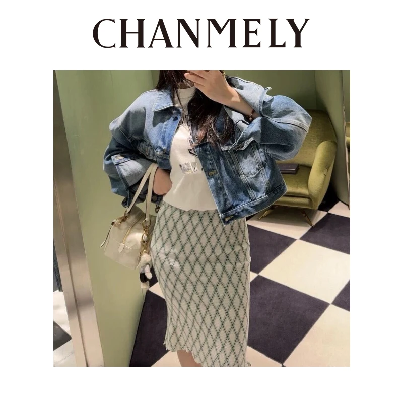 【CHANMITY】25/ss复古时髦廓形百搭显瘦牛仔外套025345