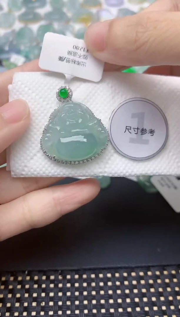 翡翠银S925镶嵌颈饰天然缅甸A货翡翠