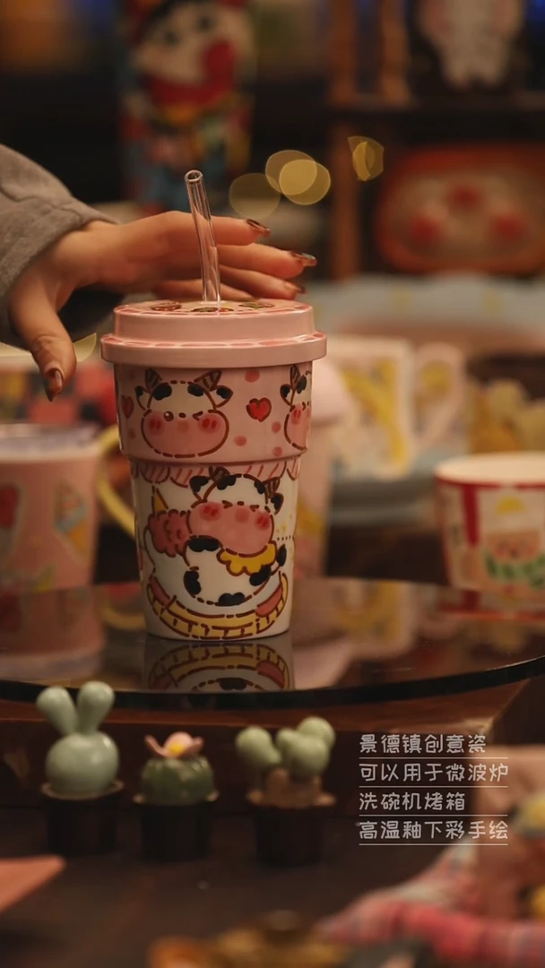 陶瓷景德镇可爱陶瓷釉下彩绘设计师款