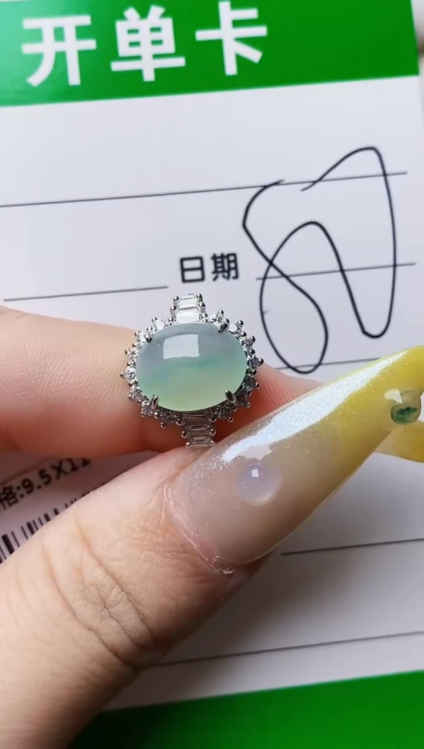 银S925镶嵌戒指翡翠2724